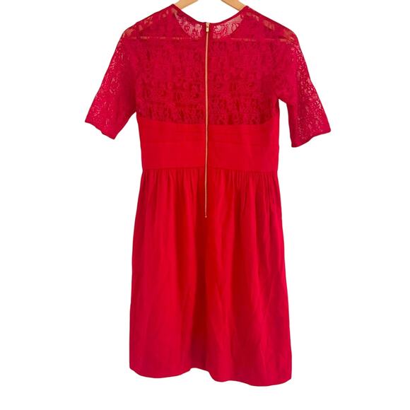 Sandro Paris Red Lace Bustier Style Christmas Holiday Short Dress Size Small - Picture 7 of 13